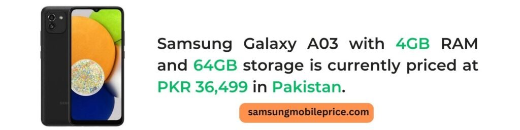 Samsung A03 4GB 64GB Price in Pakistan